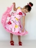Платье для девочки нарядное БУШОН ST30, стиляги, цвет розовый цветы 