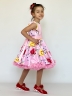 Платье для девочки нарядное БУШОН ST30, стиляги, цвет розовый цветы 