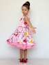 Платье для девочки нарядное БУШОН ST30, стиляги, цвет розовый цветы 