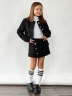 Костюм для девочки пиждак и юбка-шорты БУШОН SK80, цвет черный 