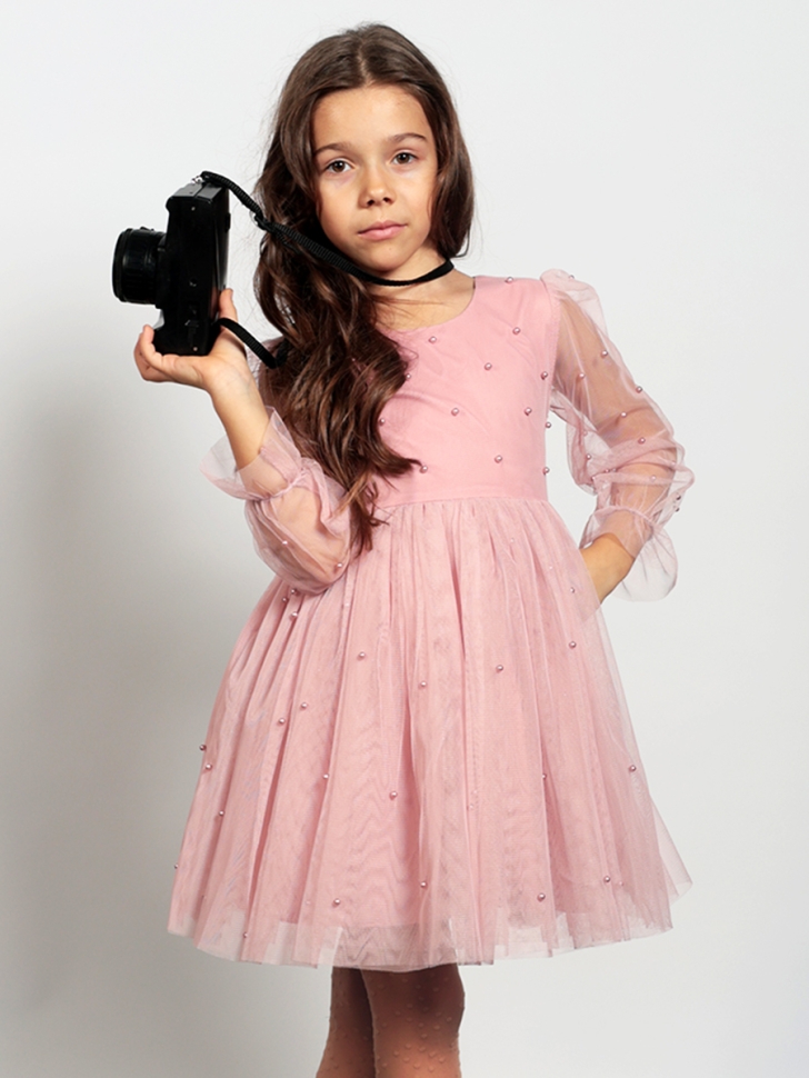 Платье для девочки нарядное БУШОН ST511, цвет пудровый 