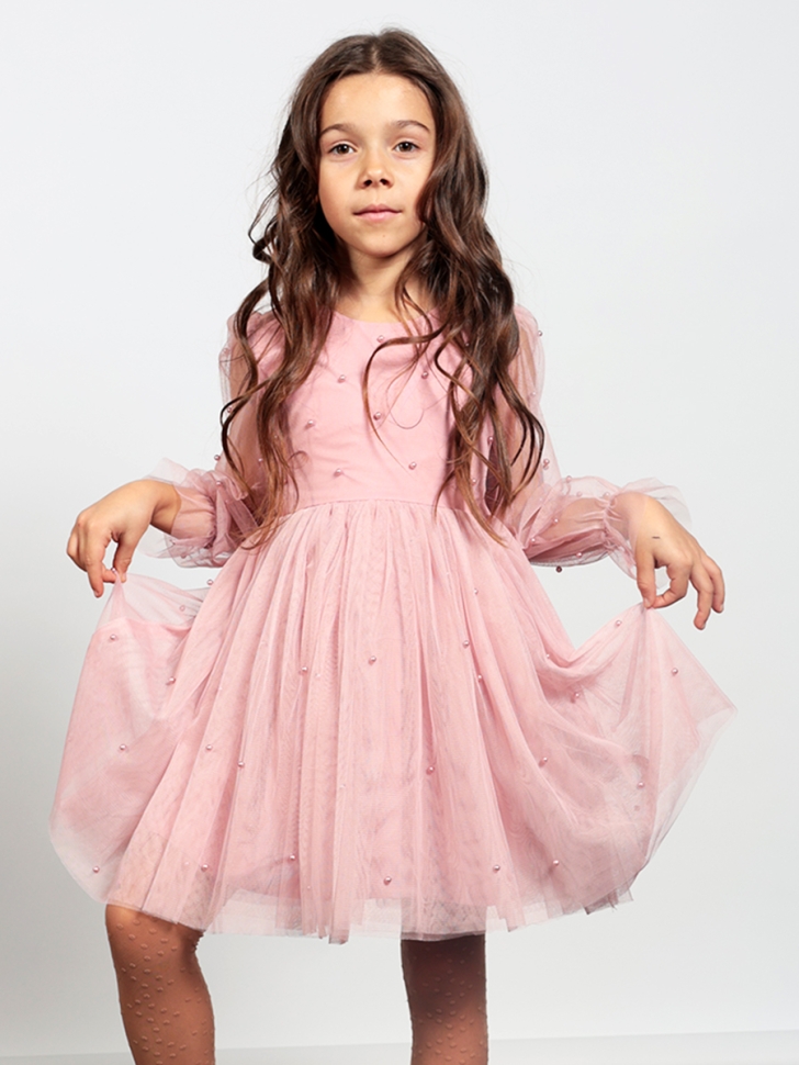 Платье для девочки нарядное БУШОН ST511, цвет пудровый 