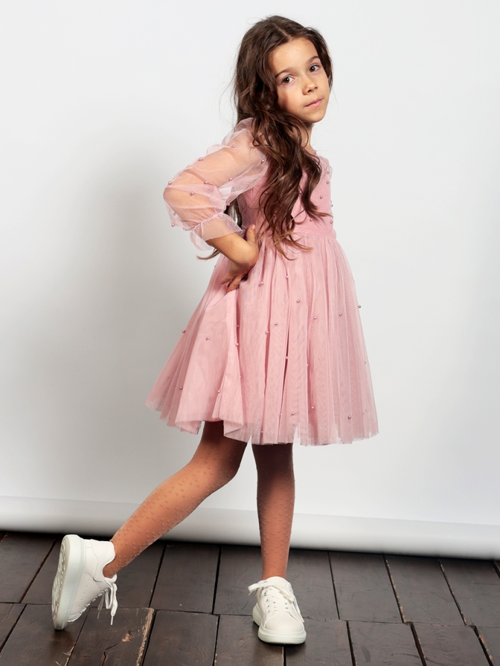 Платье для девочки нарядное БУШОН ST511, цвет пудровый 