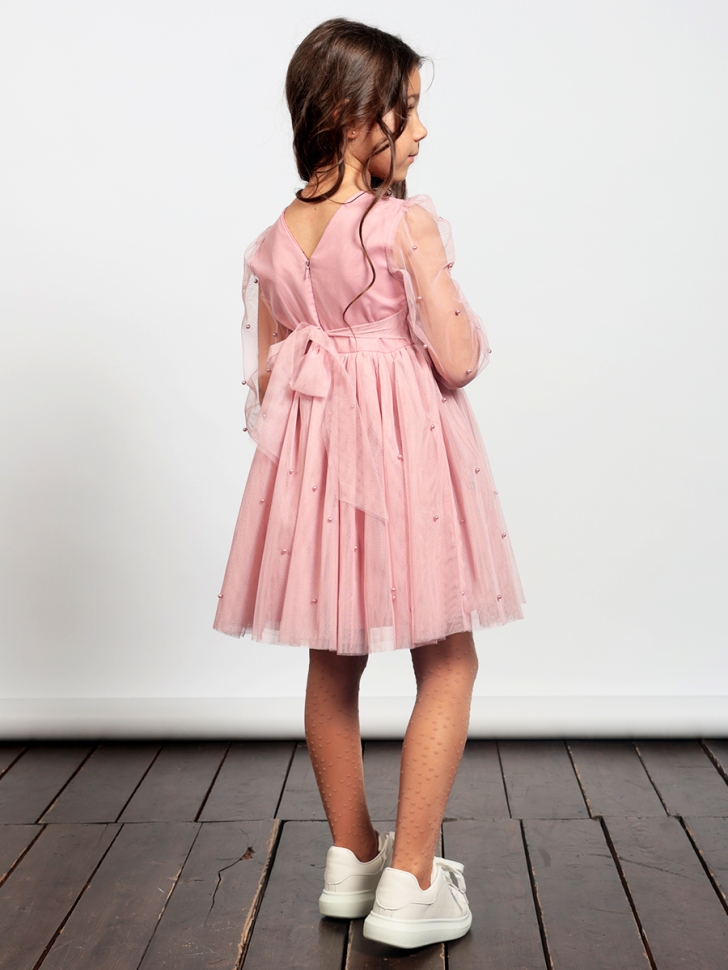 Платье для девочки нарядное БУШОН ST511, цвет пудровый 