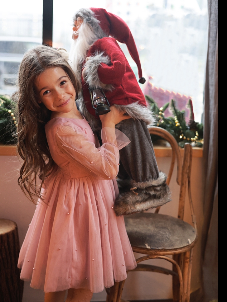 Платье для девочки нарядное БУШОН ST511, цвет пудровый 