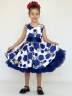 Платье для девочки нарядное БУШОН ST30, стиляги, цвет синий цветы 