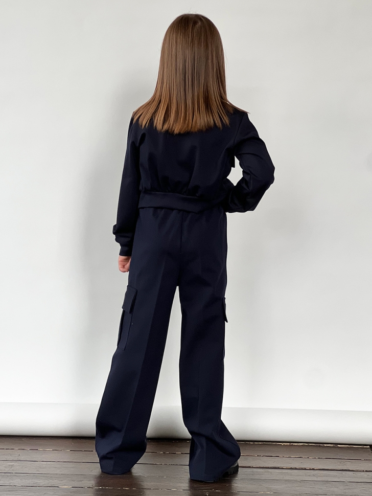 Костюм для девочки пиждак и брюки БУШОН SK 8030 т-синий БУШОН SK8030, цвет темно-синий 