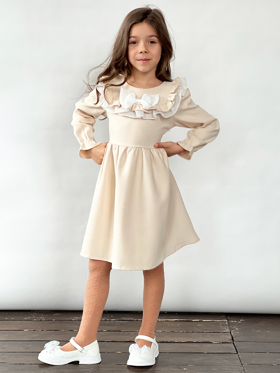 Платье для девочки нарядное БУШОН ST59, цвет айвори 