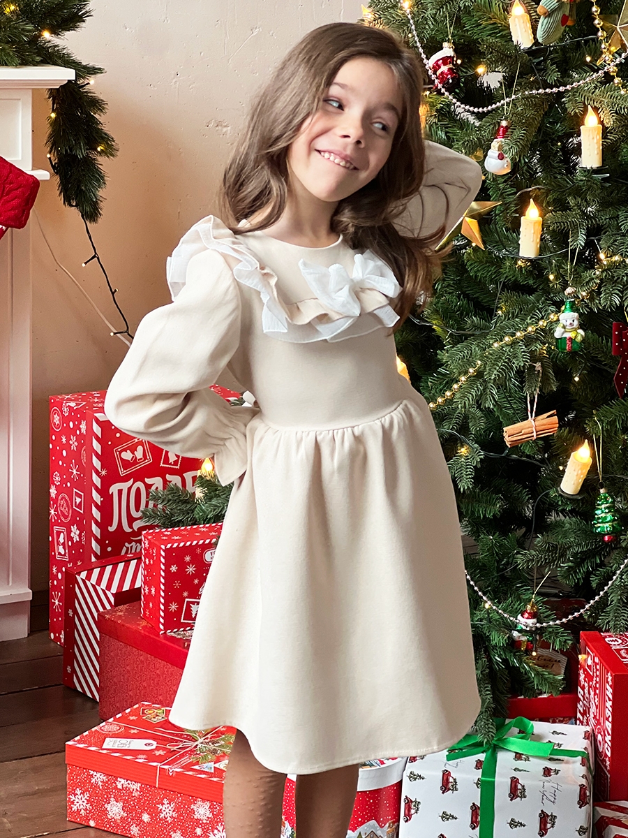 Платье для девочки нарядное БУШОН ST59, цвет айвори 