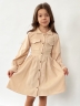 Платье для девочки школьное БУШОН ST73, цвет бежевый