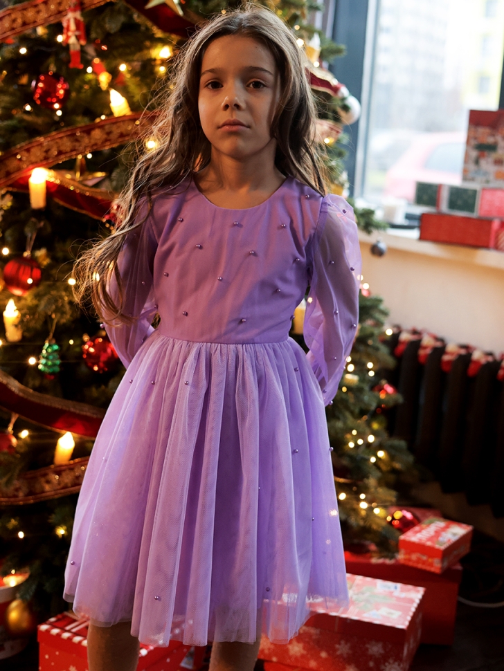 Платье для девочки нарядное БУШОН ST511, цвет сиреневый