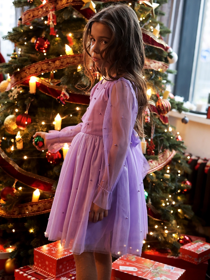 Платье для девочки нарядное БУШОН ST511, цвет сиреневый