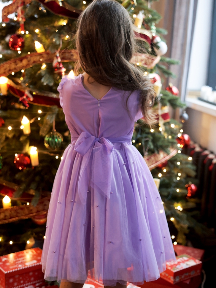 Платье для девочки нарядное БУШОН ST511, цвет сиреневый