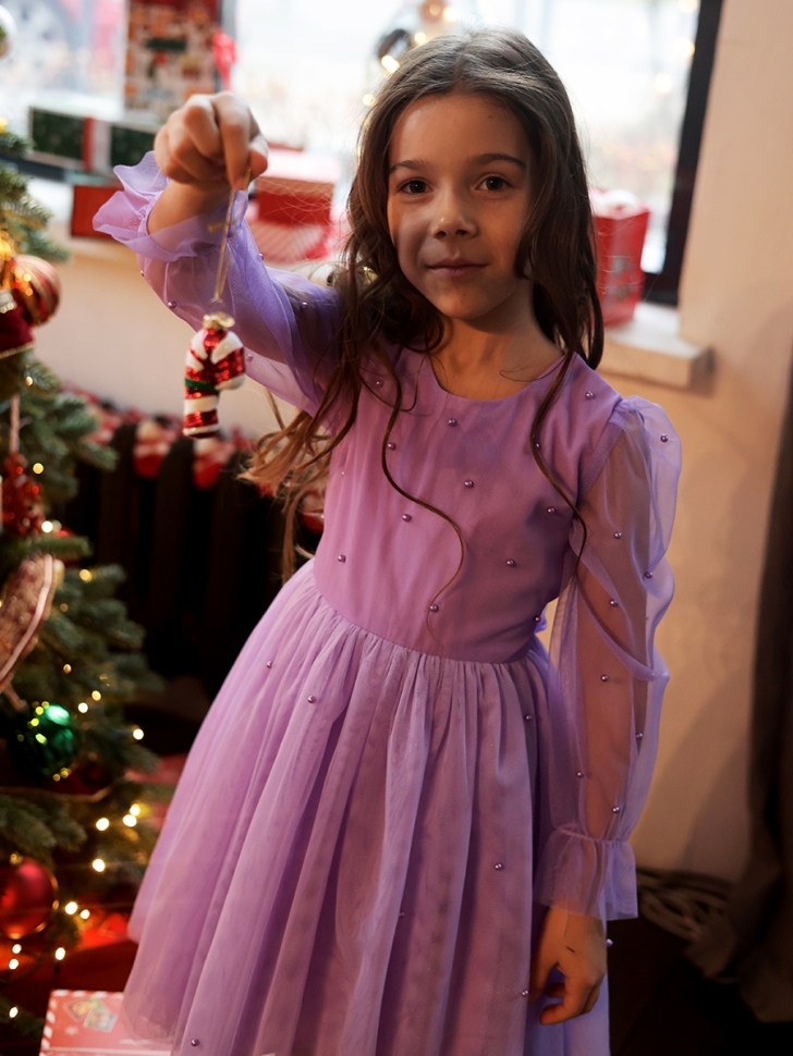 Платье для девочки нарядное БУШОН ST511, цвет сиреневый