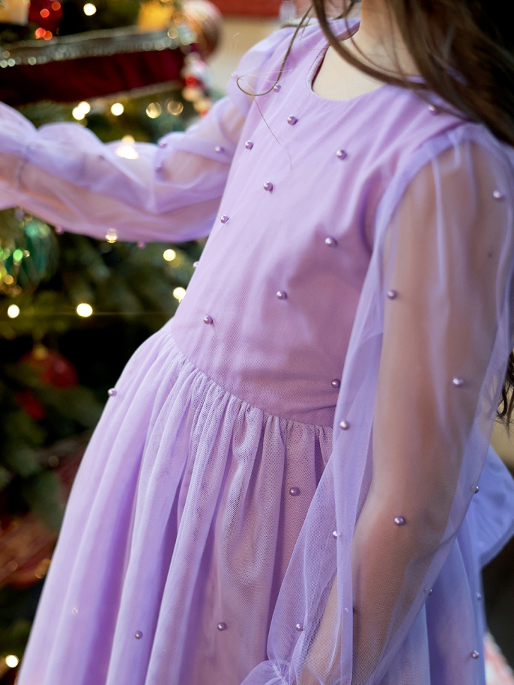 Платье для девочки нарядное БУШОН ST511, цвет сиреневый