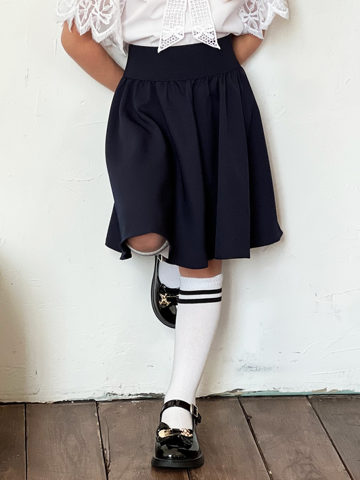 Юбка для девочек школьная БУШОН, модель SK90, цвет темно-синий 