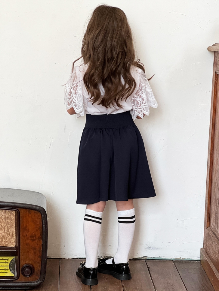 Юбка для девочек школьная БУШОН, модель SK90, цвет темно-синий 