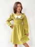 Платье для девочки нарядное БУШОН ST59, цвет оливковый 