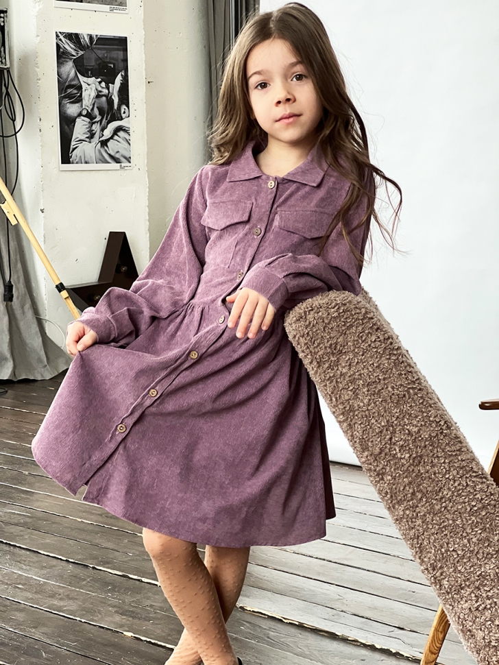 Платье для девочки школьное БУШОН ST73, цвет слива