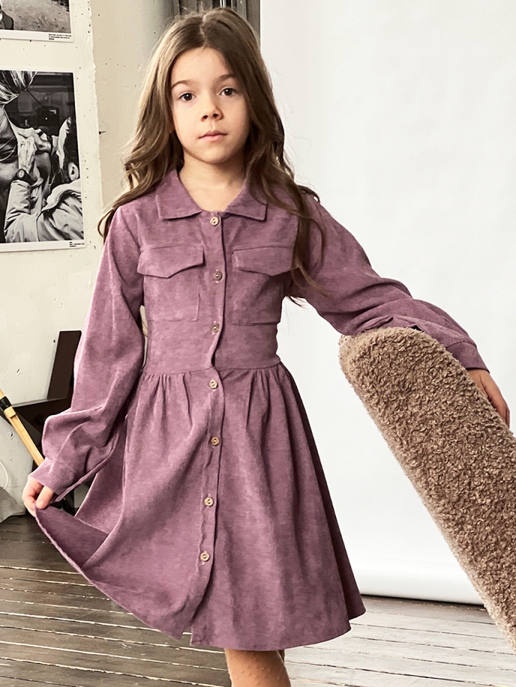 Платье для девочки школьное БУШОН ST73, цвет слива