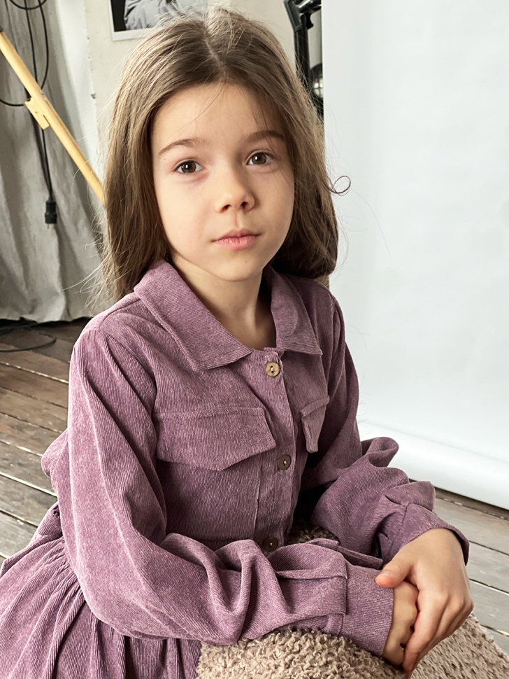 Платье для девочки школьное БУШОН ST73, цвет слива