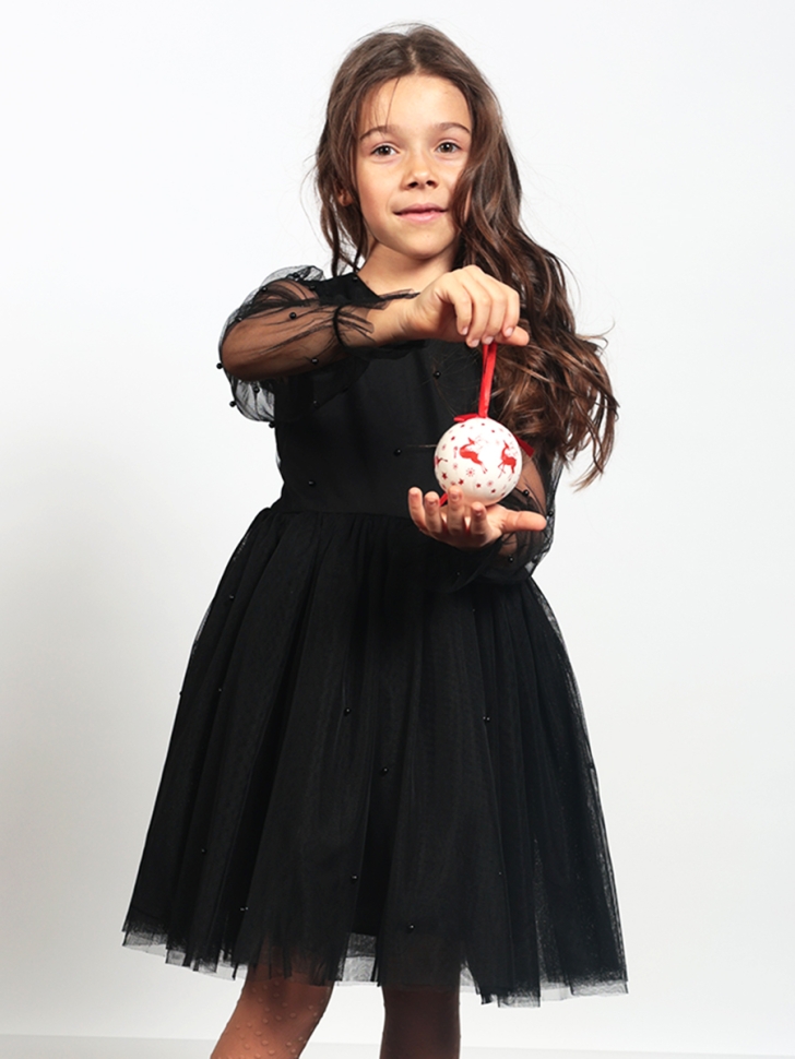 Платье для девочки нарядное БУШОН ST511, цвет черный 