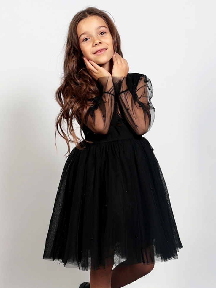 Платье для девочки нарядное БУШОН ST511, цвет черный 