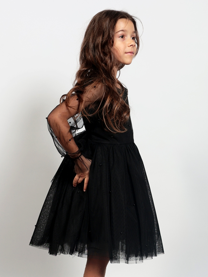 Платье для девочки нарядное БУШОН ST511, цвет черный 