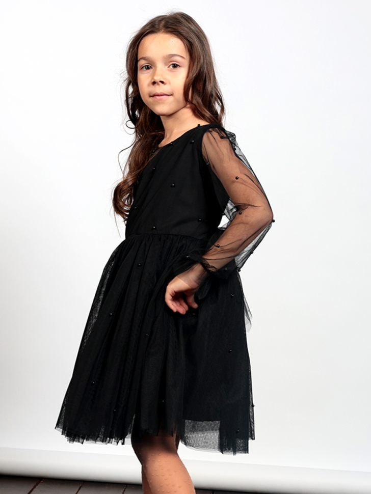 Платье для девочки нарядное БУШОН ST511, цвет черный 