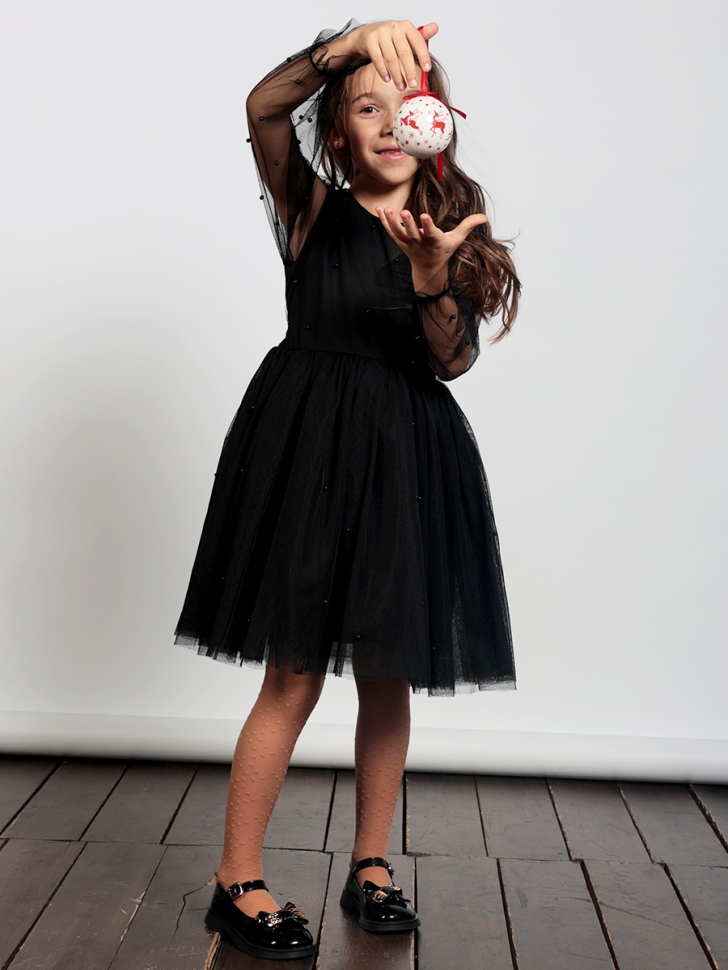 Платье для девочки нарядное БУШОН ST511, цвет черный 