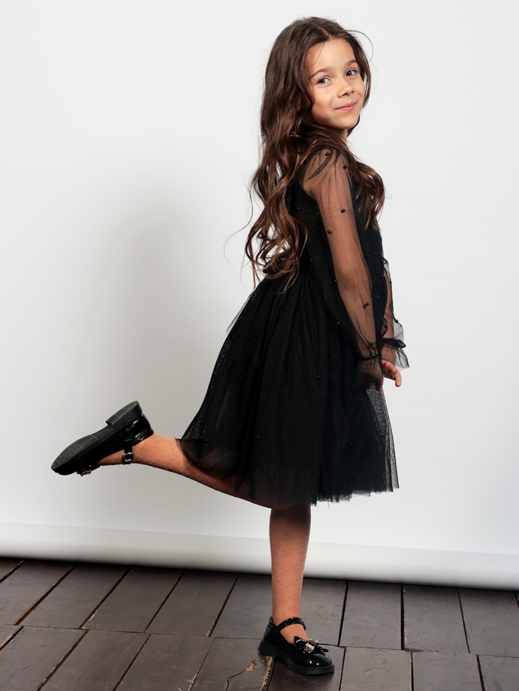 Платье для девочки нарядное БУШОН ST511, цвет черный 
