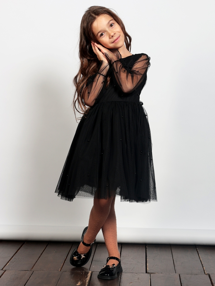 Платье для девочки нарядное БУШОН ST511, цвет черный 
