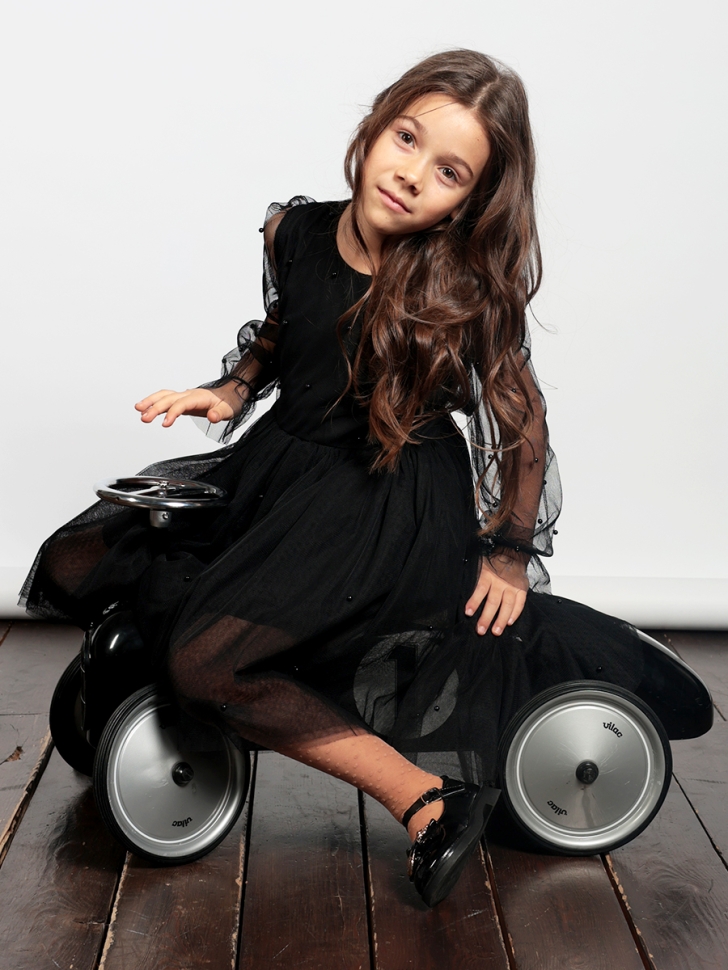 Платье для девочки нарядное БУШОН ST511, цвет черный 