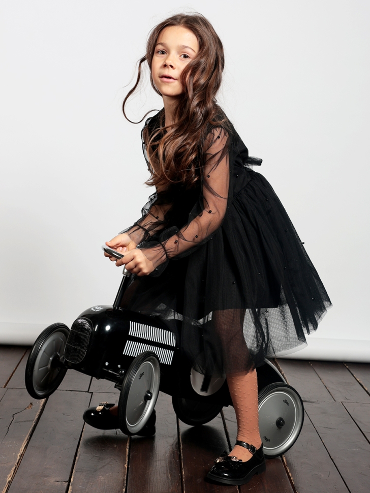 Платье для девочки нарядное БУШОН ST511, цвет черный 