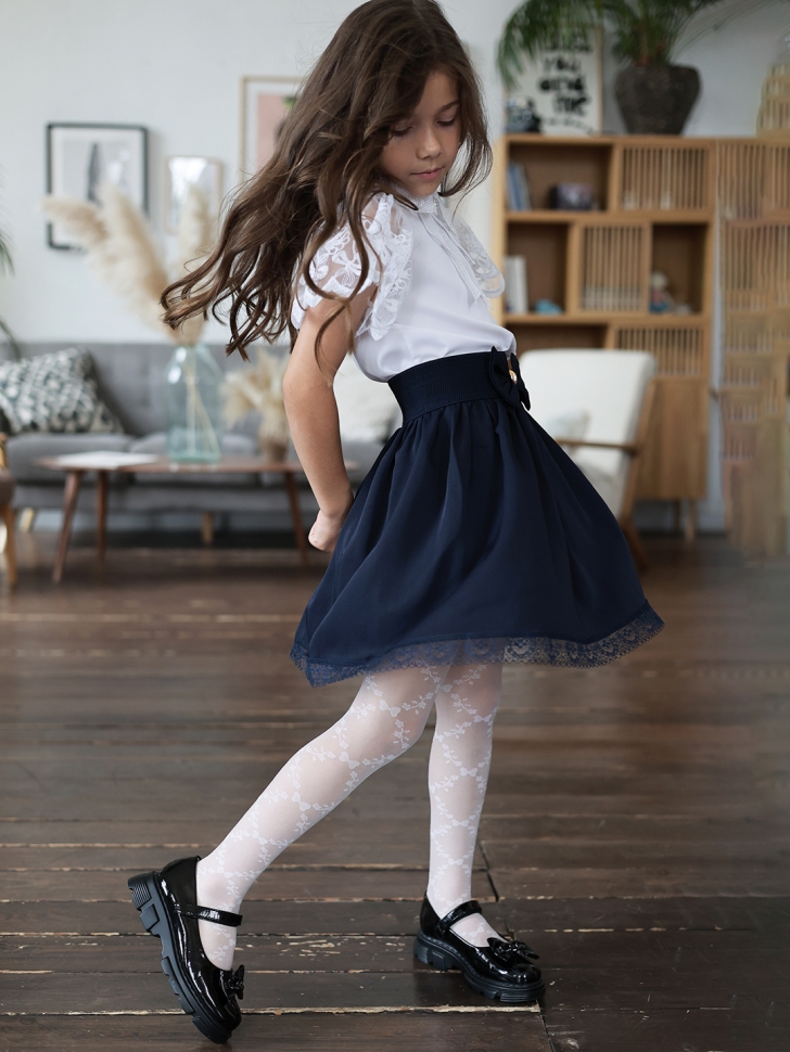 Юбка для девочек школьная БУШОН, модель SK90, цвет темно-синий