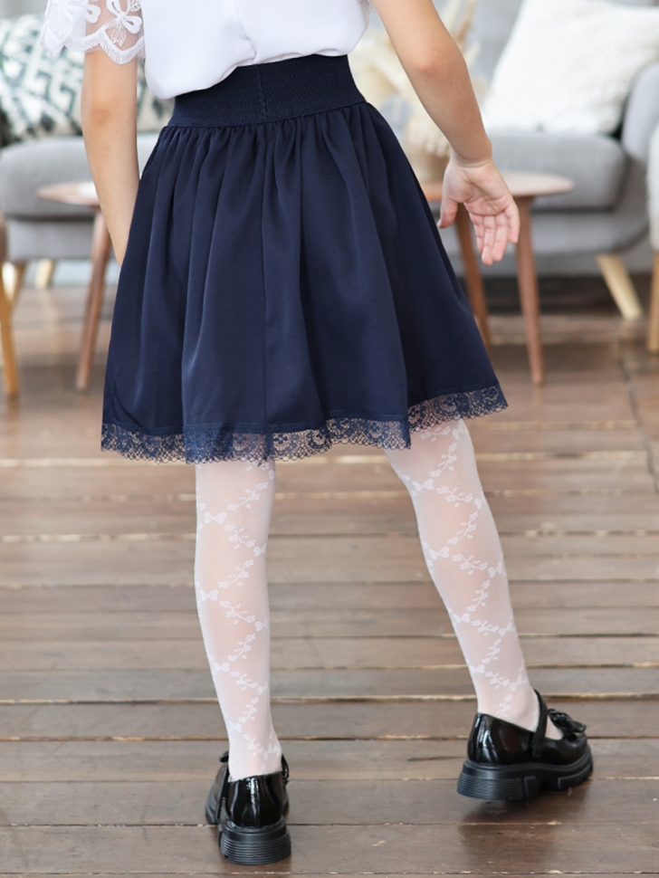 Юбка для девочек школьная БУШОН, модель SK90, цвет темно-синий