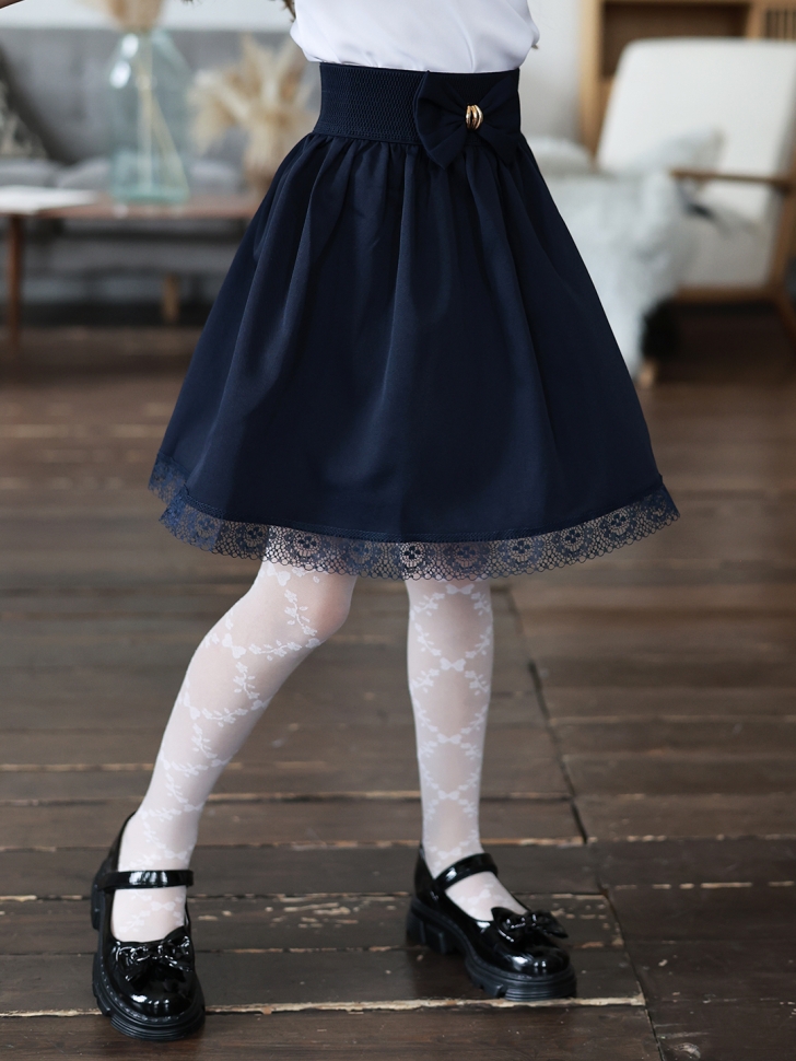 Юбка для девочек школьная БУШОН, модель SK90, цвет темно-синий