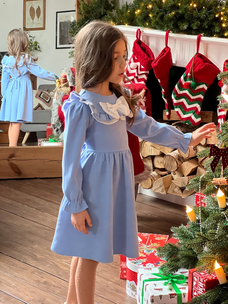 Платье для девочки нарядное БУШОН ST59, цвет голубой 