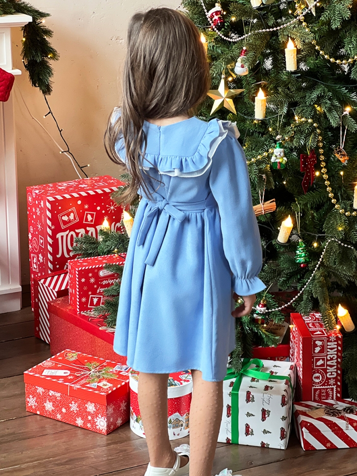 Платье для девочки нарядное БУШОН ST59, цвет голубой 