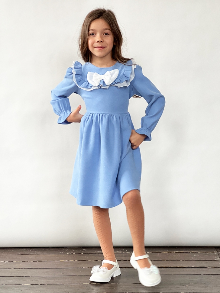Платье для девочки нарядное БУШОН ST59, цвет голубой 