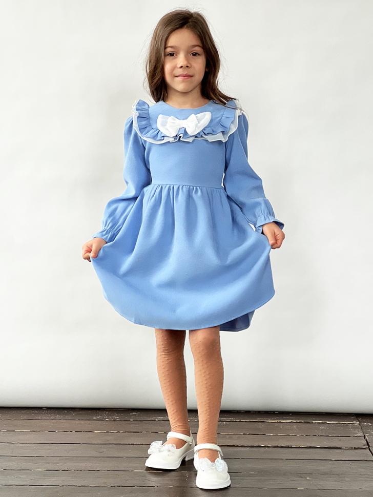 Платье для девочки нарядное БУШОН ST59, цвет голубой 