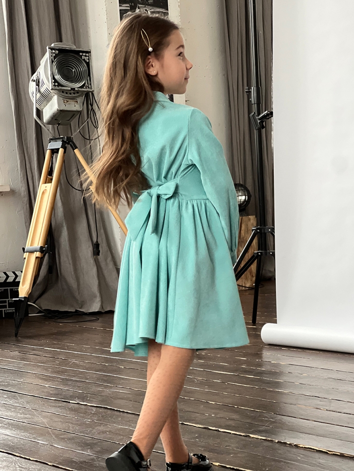 Платье для девочки школьное БУШОН ST73, цвет бирюзовый