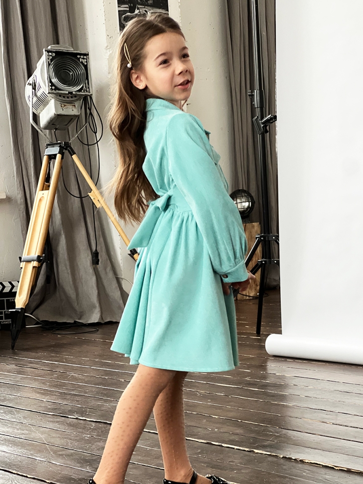 Платье для девочки школьное БУШОН ST73, цвет бирюзовый