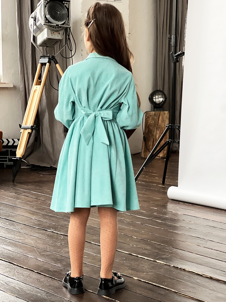 Платье для девочки школьное БУШОН ST73, цвет бирюзовый