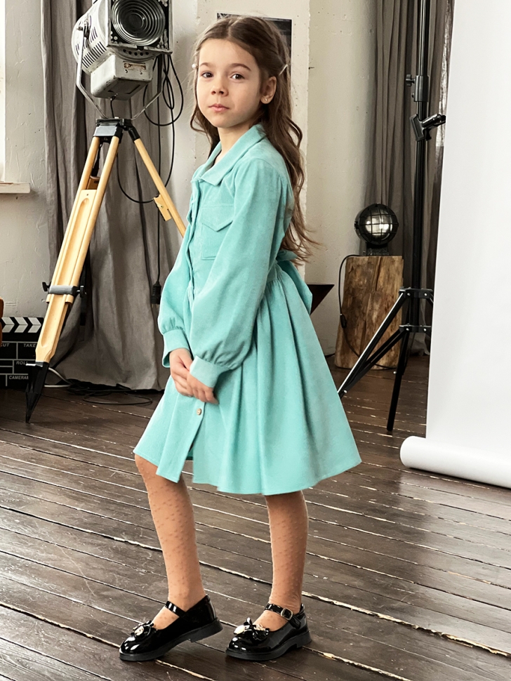 Платье для девочки школьное БУШОН ST73, цвет бирюзовый