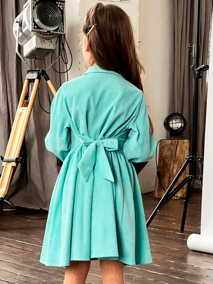 Платье для девочки школьное БУШОН ST73, цвет бирюзовый