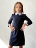 Платье для девочки школьное БУШОН SK2410, цвет темно-синий 