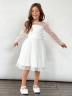 Платье для девочки нарядное БУШОН ST58, отделка фатин, цвет белый 