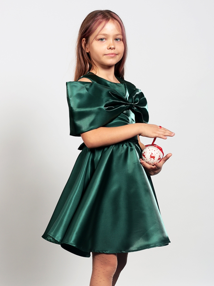 Платье для девочки нарядное БУШОН ST310, цвет изумрудный 