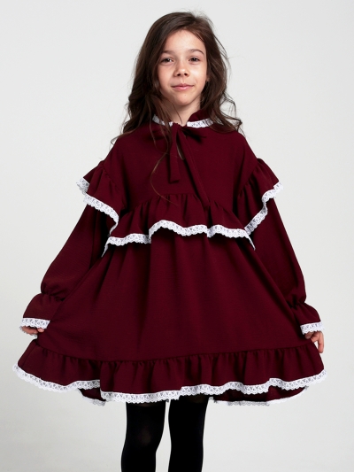 Платье для девочки БУШОН ST602, цвет бордовый